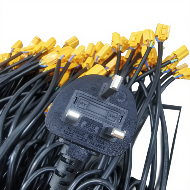 JHIE -C15 3Pin Prong IP44 Waterproof SJT Cable AC Power Extension Cord UK Standard Plug 3 Core PC Material Home Appliance