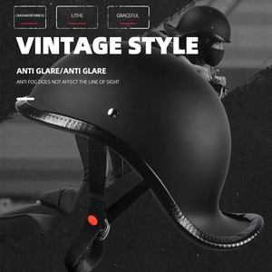 Casco abatible de media cara para motocicleta, accesorio Unisex de ABS DOT, estilo béisbol, Crown Prince, Retro <span class=keywords><strong>Cafe</strong></span> Racer - Product Image 5