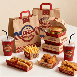 Free Sample Factory Price Food Grade Paper <b>Burger</b> <b>Box</b> Fried Chicken Takeaway Packaging Fast Food Container - Product Image 2
