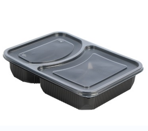 YANGRUI 40oz 2Compartments PP Disposable Plastic Microwaveable Lunch Bento Boxes Reusable Restaurant Meal Prep Food Containers