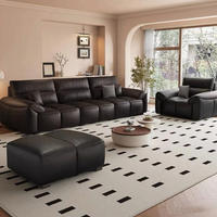 Ensemble de canapés en cuir classique nordique de luxe 3 places, design futuriste de haute qualité pour salon, canapé de style européen avec ROHS CE