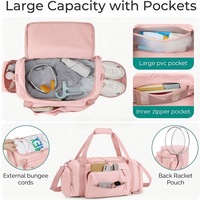 Sac de voyage convertible 4-en-1 en nylon avec fermeture éclair, sac à dos de week-end, sac de sport multifonctionnel imperméable avec compartiment pour ordinateur portable et chaussures