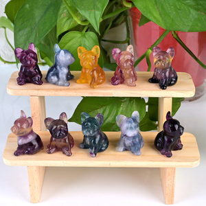 Animales Tallados a Mano en Piedra Natural de Fluorita Francesa de 40MM para Decoración - Product Image 1