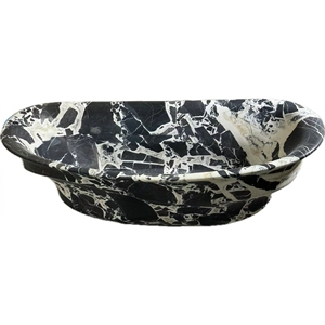 Baignoire ronde en marbre noir Calacatta Violet, polie, en pierre naturelle, baignoire en marbre - Product Image 5