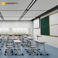 Muebles Personalizados al por Mayor, Escritorio y Silla Doble para Estudiantes Universitarios con Estructura Metálica Resistente para Aula
