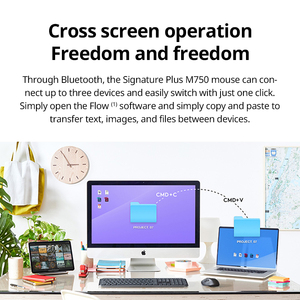 <span class=keywords><strong>Logitech</strong></span> M750 Original, Universal, simétrico, blanco, Usb, receptor de escritorio, Bluetooth, inalámbrico, oficina, ratón ergonómico para ordenador portátil y PC - Product Image 4