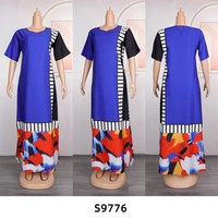 Robe de soirée élégante et discrète 2026 à manches courtes imprimée, longue, pour femme K1376