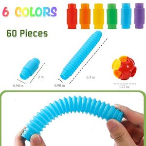 หลอดพลาสติกใช้ประสาทสัมผัสสำหรับเด็กคลายเครียดสีสันสดใสคลายเครียด - Product Image 2