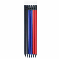 Crayons HB personnalisés bon marché avec gomme dans une boîte en papier personnalisée, crayon en bois noir de 7 pouces avec gomme