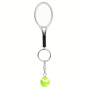 Porte-clés mini raquette de tennis avec balle de tennis réaliste - Souvenir sportif, cadeau promotionnel pour les amateurs de tennis - Product Image 4