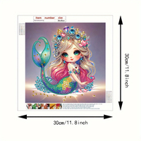 Kit de Peinture Diamant 5D Princesse Fantaisie 30x30cm, Strass Partiel, Dessin Animé Mignon, Art Diamant DIY, Décoration Maison, Cadeau Enfant