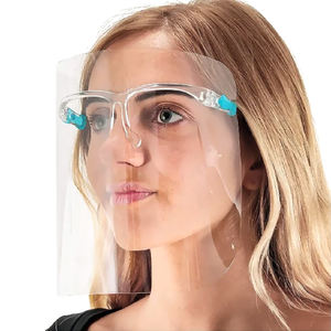 Masker Wajah bening dewasa, perlindungan anti-debu plastik pelindung wajah Anti kabut tahan percikan keamanan transparan - Product Image 5