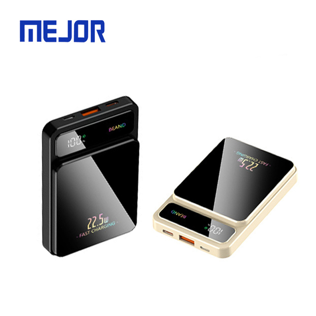 Pocket Mini Quick Charge Smart Phone 22.5W Type-C Wireless Charger Custom Logo Power Bank 10000mAh