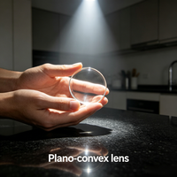 K9 Glass Plano Convex Lens 20mm Diameter 2mm Edge Thickness for Miniature Optical Instrument Assembly Parts