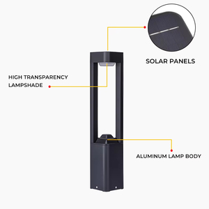 Lampe solaire carrée personnalisée pour pelouse, puissante lampe de jardin solaire, lampes LED solaires pour pelouse extérieure SG14 personnalisées carrées - Product Image 5