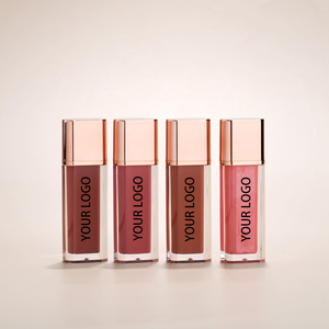 หลอดลิปกลอสทรงสี่เหลี่ยมสีโรสโกลด์ |   ลิปสติกเนื้อลิควิดสีน้ำตาลนู้ด รับผลิตแบบ OEM แบรนด์ส่วนตัว |   ให้ค<span class=keywords><strong>วา</strong></span>มชุ่มชื้น ติดทนนาน ฉ่ำวาว - Product Image 2