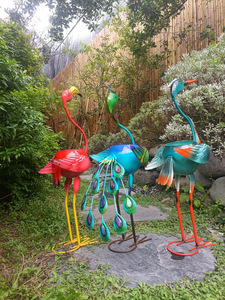 <span class=keywords><strong>Flamant</strong></span> rose, paon, pot de fleurs, animal de jardin, pièce décorative - Product Image 2