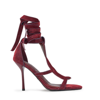 Nouvelles sandales de luxe à talons aiguilles pour femmes avec logo personnalisé et lacets