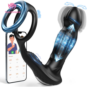 SacKnove App Control masculino adulto juguete <span class=keywords><strong>estimulador</strong></span> eléctrico suplementos de salud vibrador Anal anillo de pene masajeador de próstata de empuje - Product Image 1