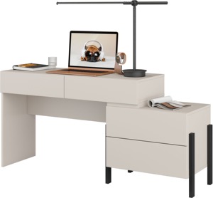 Table de toilette de luxe moderne blanche élégante avec 4 tiroirs pour le maquillage – Vente en gros - Product Image 3