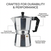 Kingze marmite à moka 2 en 1 en aluminium avec logo personnalisé théière à café style italien cafetera pot à moka machine à expresso