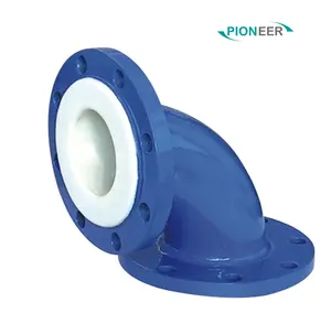 Chine Haute Qualité PTFE/PFA/FEP/PVDF/PO/PP/PE 90 Doublure coude type de connexion bride connexion DN25-400 PN1.6