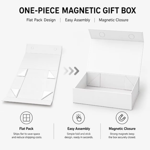 <b>White</b> Recyclable Custom Logo Clothing Shoe Folding Packaging Paper <b>Box</b> Cardboard Rigid Folded Magnetic Closure <b>Gift</b> <b>Box</b> - Product Image 2