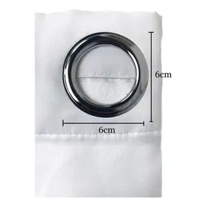 Cortinas Opacas Largas Estilo Hotel con Anillas Plateadas, Material de Poliéster, Instalación en Techo, Apertura Izquierda y Derecha - Product Image 4