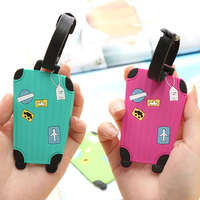 Nouvelle mode étiquettes à bagages en PVC accessoires de voyage étiquette pour sacs étiquette de valise portable Style de dessin animé pour filles garçons couverture de carte