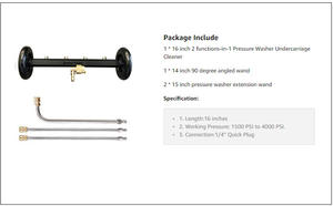 이중 기능 하부 클리너 세척 16 인치 물 빗자루 압력 세척기 세차 중 - Product Image 4