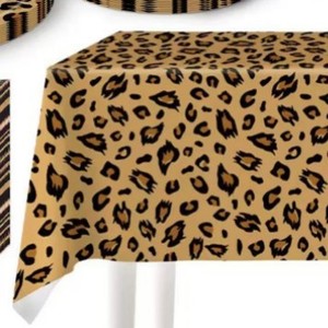 Kit de vaisselle pour fête sur le thème de la jungle et du safari à imprimé léopard, assiettes en papier, serviettes, bannière, fournitures pour célébration d'anniversaire sur le thème des animaux, pour 10 invités - Product Image 4