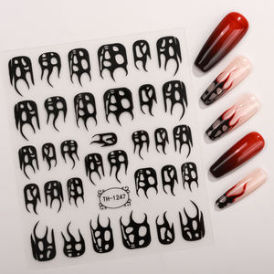 Venta al por Mayor de Fábrica, Pegatinas y Envolturas de <span class=keywords><strong>Uñas</strong></span> Brillantes, Impermeables, de Plástico, con Diseño Punk Oscuro, 3D, DIY, con Serpientes y Mariposas, para Chicas Modernas - Product Image 4