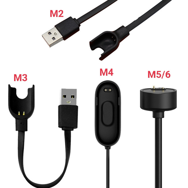 USB Charging Cable for Xiaomi MI Band 2/3/4/5/6/7 Pure Copper PVC Smart Wristband Bracelet Charger 12-Month Fitness Tracker