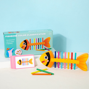 Palo de espina de pescado Montessori para entrenamiento de habilidades motoras finas a juego de colores para niños: un juguete de inteligencia y <span class=keywords><strong>educación</strong></span> temprana - Product Image 5