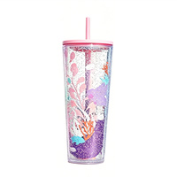 Gobelet à double paroi créatif haut de gamme avec une grande capacité de 750 ml, en plastique recyclable, avec couvercle et logo personnalisable