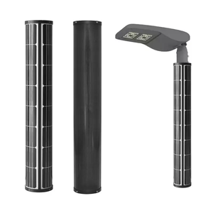 ألواح شمسية سوداء أسطوانية مقاومة للثلج سهلة التركيب على أعمدة إضاءة شمسية من السهل - Product Image 1