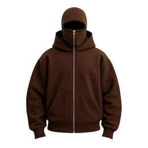 KITE Sweat à capuche zippé personnalisé en polaire épaisse américaine 430g avec masque intégré pour la mode urbaine homme et femme - Product Image 5
