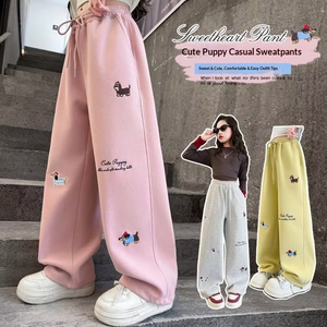 <span class=keywords><strong>Pantaloni</strong></span> Primaverili per Ragazze 2025, Nuovo Stile Trendy, Carini con Stampe Cartoon, Jogger a Gamba Larga per Bambine Più Grandi, Sportivi e Casual - Product Image 5