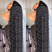 Perruque Lace Front Cheveux Humains Sans Colle Ondulée Effet Mouillé 13x4 13x6 HD, Perruques Lace Front Cheveux Humains Pré-Pluckées Sans Colle, Perruques Full HD Lace Sans Colle