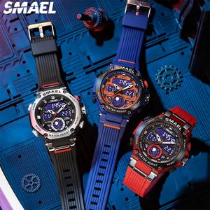 Nouvelle montre sport numérique pour homme SMAEL 8069, résistante à l'eau, avec alarme, chronomètre, affichage LED, bracelet en plastique - Product Image 5