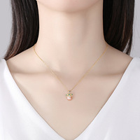 Collier pendentif en argent sterling S925 pour femmes, mode japonaise et coréenne, couronne minimaliste incrustée de diamants et de perles