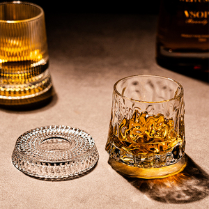 Vaso de whisky giratorio <span class=keywords><strong>Hiot</strong></span> de 275 ml, base de cristal con diseño giratorio, copa Old Fashioned hecha a mano para bar, hogar y fiestas - Product Image 6