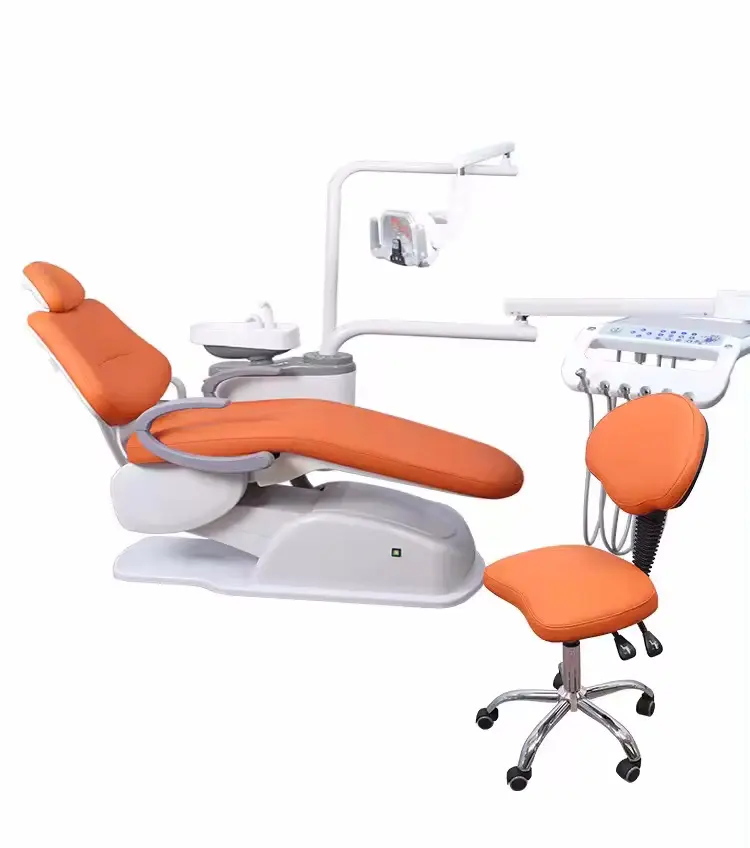 Silla de unidad dental moderna Proveedor de China Silla dental de lujo con silla dental Cuero de microfibra