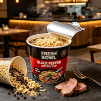 Best Selling 200g Black Pepper Chicken Ramen Instant Noodles Halal Certified Bulk Export Supermarket