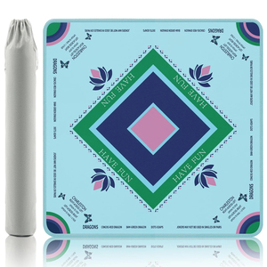 Fabric Rubber American Mahjong Mat Modern Floral Design Roll Up Mahjong <b>Game</b> Night <b>Table</b> Topper Noise Reduction Pad with bag - Product Image 1