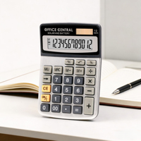 Calculatrice de bureau financière à double alimentation Huayang, 12 chiffres, grand écran LCD, pour le bureau, la comptabilité et l'utilisation professionnelle