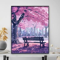 Peinture à l'huile numérique DIY sur toile, à remplir soi-même, motif paysage magnifique, taille personnalisée