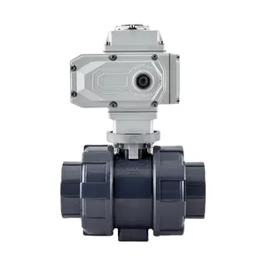 2 Inch 12v Dc Double Union Motorised Actuator Pvc Water Valve 2way 3way Electric Actuated Upvc Ball Valve
