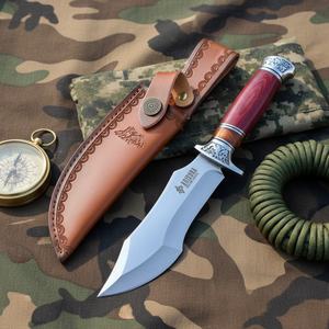 Couteau de survie Hare de haute qualité à lame fixe en acier inoxydable, manche en bois industriel, pour camping en extérieur, DIY, OEM - Product Image 5