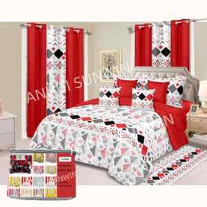 Thiết Kế Mới 10Pcs Bộ Đồ Giường Thiết Lập Với Rèm Cửa Chăn Đặt Microdiber Vua Kích Thước Comforter Đặt Sang Trọng Giường Bộ Đồ Giường - Product Image 6